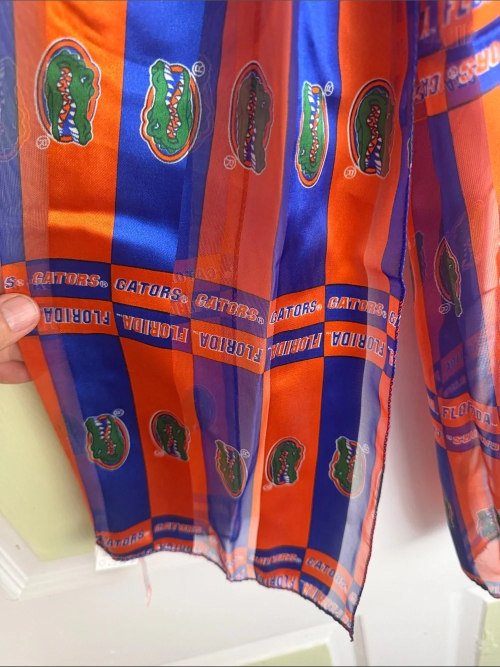 (2200) University Team Orange and Blue Decorative Scarf